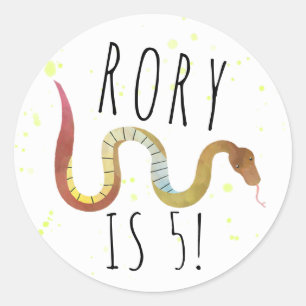 Personalized Snake Birthday Party Stickers