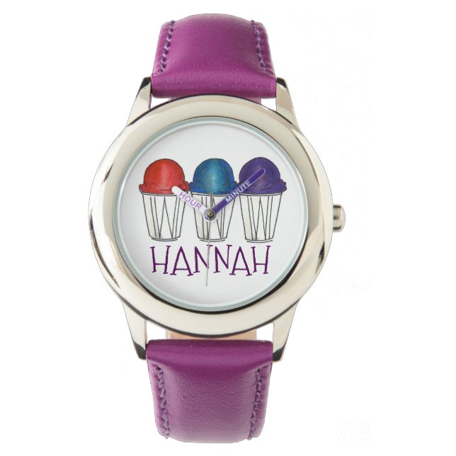 Personalized Snocone Italian Shaved Ice Snow Cone Watch (Front)
