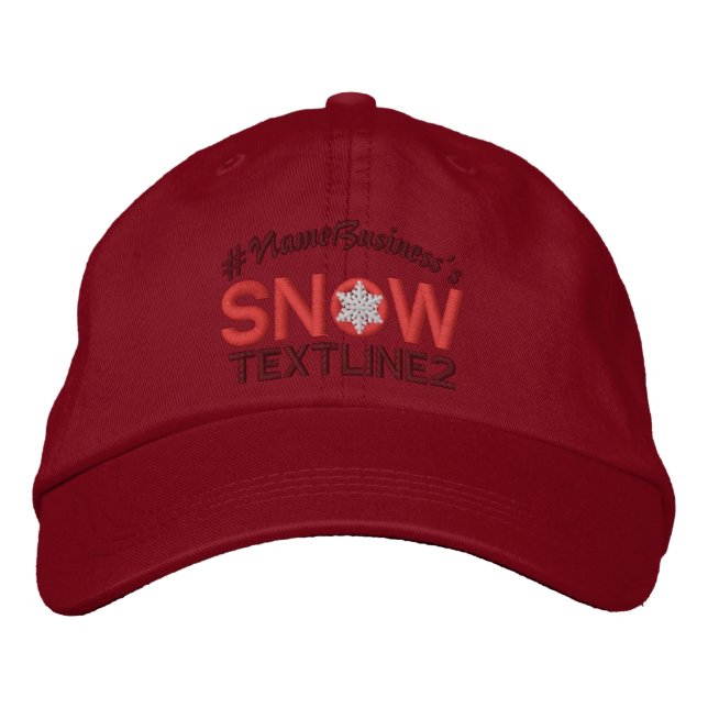 Personalized Snow Embroidered Lovers Red Embroidered Hat (Front)