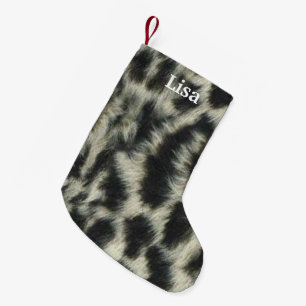 Personalized Snow Leopard Christmas Stocking