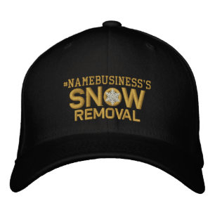 Personalized Snow Removal Golden Snowflake Embroidered Hat