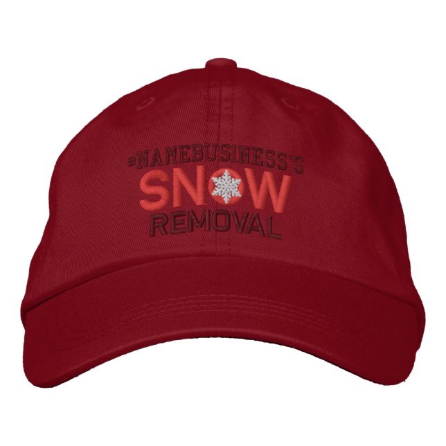 Personalized Snow Removal Lovers Red Embroidered Hat (Front)