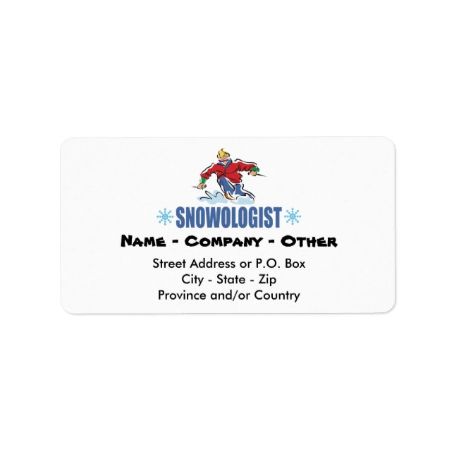 Personalized Snow Skiing Label (Front)