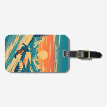 Personalized Snowboard Mountain Sunset Custom Name