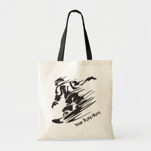 Personalized Snowboarder Snowboarding Mountain Tote Bag