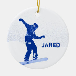 Personalized Snowboarding Christmas Ornament