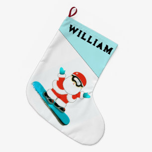 Personalized Snowboarding Gift Large Christmas Stocking