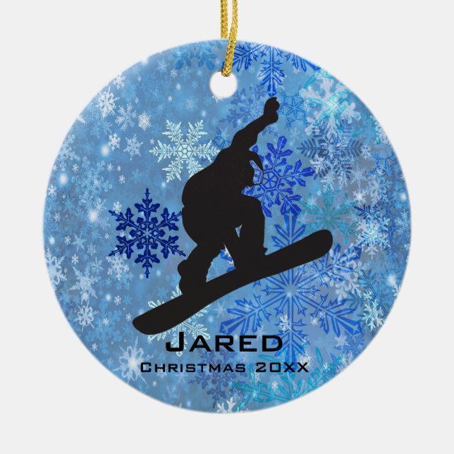 Personalized Snowboarding Ornament (Front)