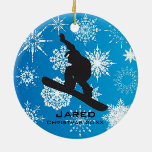 Personalized Snowboarding Ornament