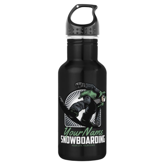 Personalized Snowboarding Snow Boarder Shredding  532 Ml Water Bottle (Front)