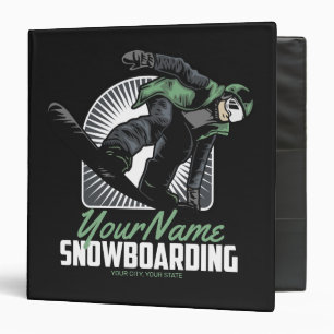 Personalized Snowboarding Snow Boarder Shredding Binder