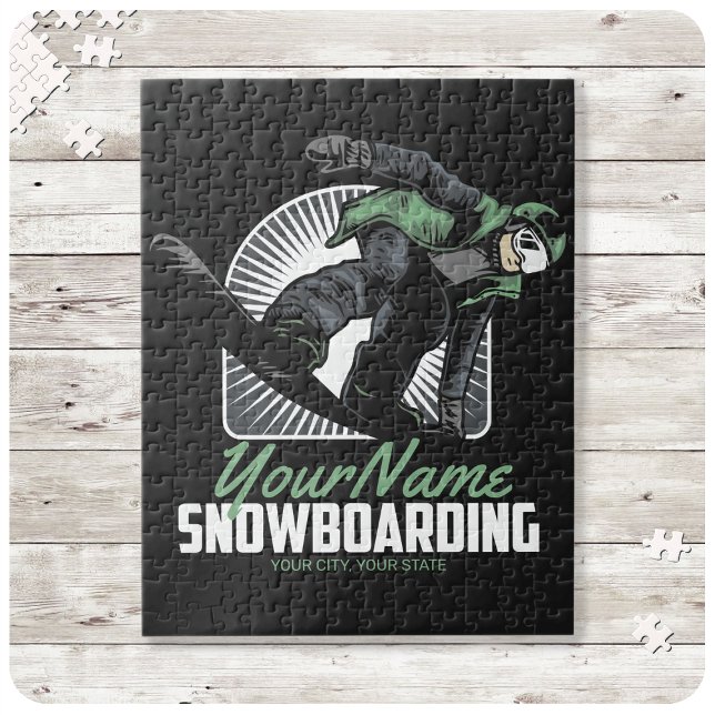 Personalized Snowboarding Snow Boarder Shredding   Jigsaw Puzzle (Creator Uploaded)