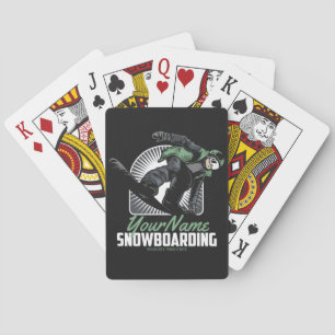 Personalized Snowboarding Snow Boarder Shredding Playing Cards