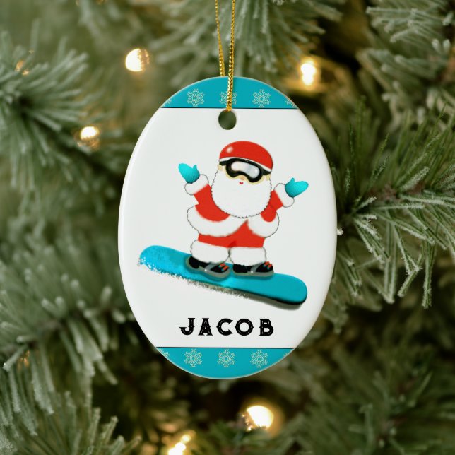Personalized Snowboarding Snowboarder Collectable  Ceramic Ornament (Tree)