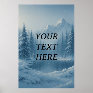 Personalized Snowfall Serenity – Misty Mountains & Poster