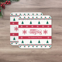 Personalized Snowflake and Christmas Tree Coasters