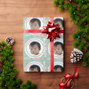 Personalized SNOWFLAKE Baby Photo Wrapping Paper