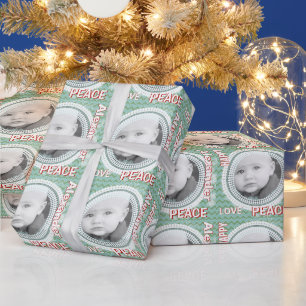 Personalized SNOWFLAKE Baby Photo Wrapping Paper