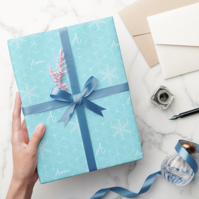 Personalized Snowflake Holiday wrapping papper Wrapping Paper (Gifting)