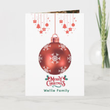 Personalized Snowflake Ornament  Christmas Card