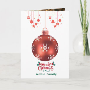 Personalized Snowflake Ornament  Christmas Card