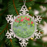 Personalized Snowflake Pewter Christmas Ornament<br><div class="desc">Personalized photo Christmas holiday ornament</div>