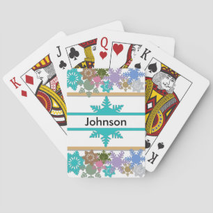 Personalized Snowflake Playing Cards