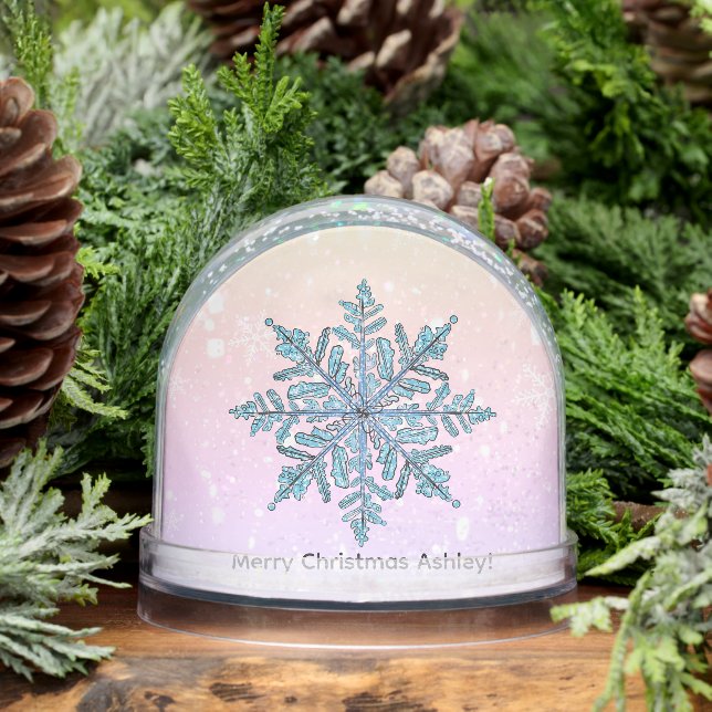 Personalized Snowflake Snow Globe (Winter)