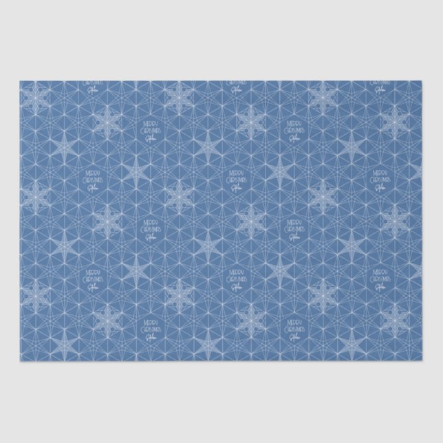 Personalized Snowflake star Holiday wrapping paper (Front)