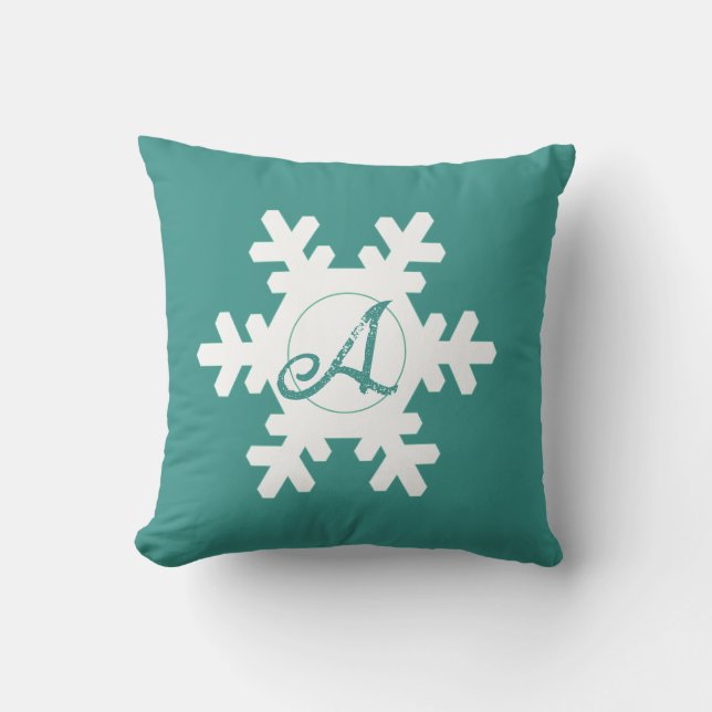 personalized Snowflake Throw Pillow (Front)