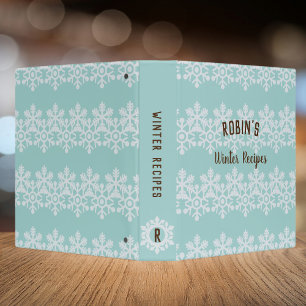 Personalized Snowflake Winter Recipe Binder