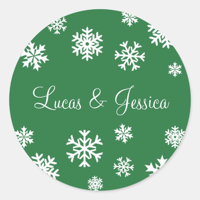 Personalized Snowflakes Envelope Sticker Seal (Front)