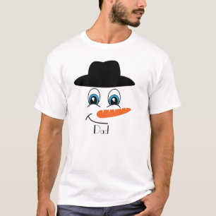 Personalized Snowman Black Hat with Custom Name  T-Shirt
