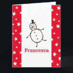 Personalized Snowman Christmas Card<br><div class="desc">This personalized Christmas card features the Christmas Crew's Snowman Character.</div>