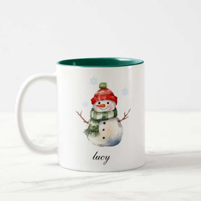  Personalized Snowman Christmas Mug (Left)