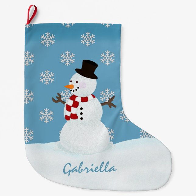 Personalized Snowman Christmas Stocking (Front)