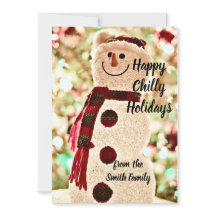 Personalized Snowman Holiday Card