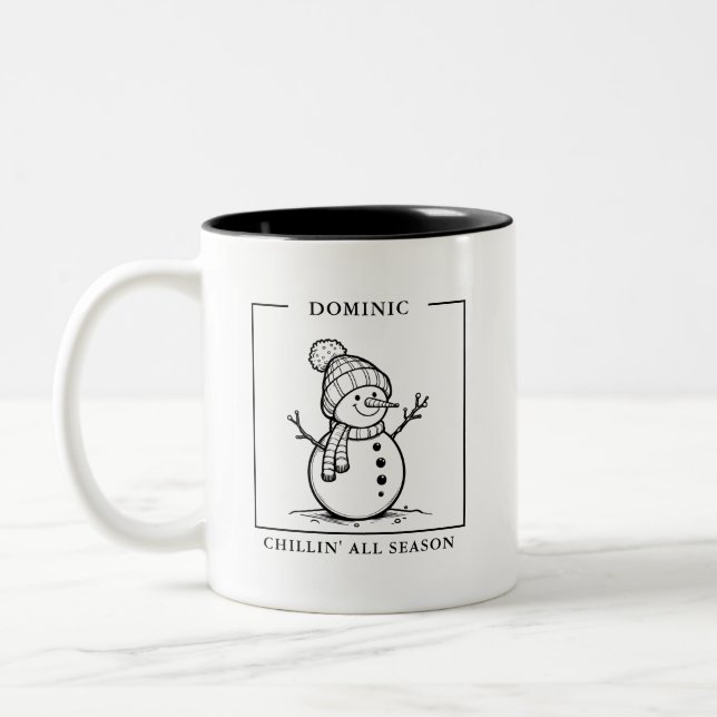 Personalized Snowman Mug – A Winter Delight (Left)