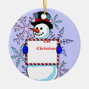 personalized snowman ornament