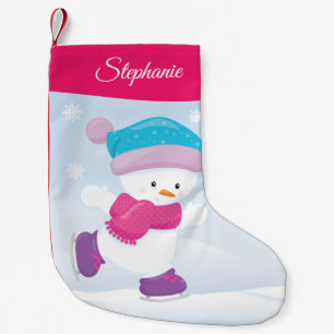Personalized Snowman Small Christmas Stocking