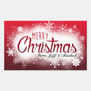 Personalized Snowy Christmas Sticker