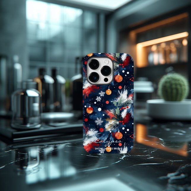 Personalized Snowy Nights Christmas Case-Mate iPhone Case (Creator Uploaded)