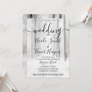 Personalized Snowy Road Winter Wedding Invitation