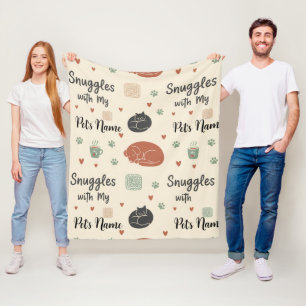 Personalized Snuggles with My Dog/Cat Christmas Fleece Blanket