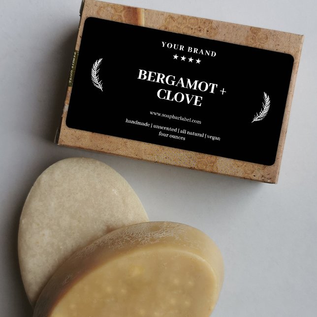 Personalized Soap Label Black Background Sticker (Creator Uploaded)