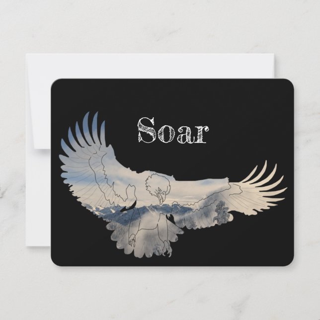 Personalized Soaring Eagle Thank You Card (Front)