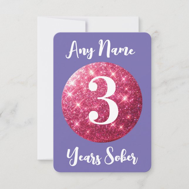 Personalized Sober Birthday Card Any Name  (Front)