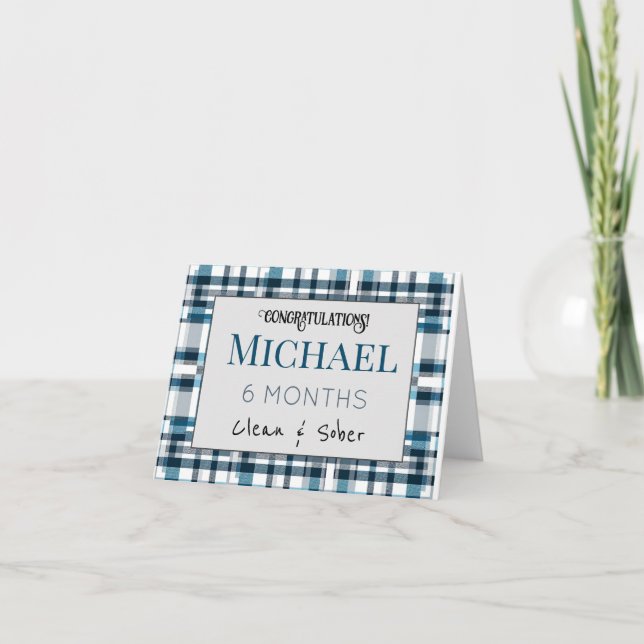 Personalized Sober birthday card men male sobriety (Front)