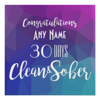 Personalized Sobriety Anniversary Birthday Poster