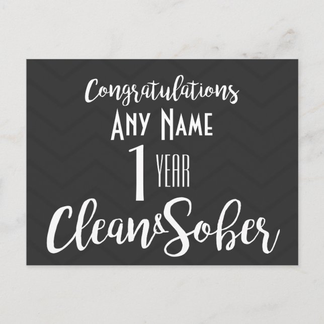personalized sobriety birthday anniversary AA NA Postcard (Front)